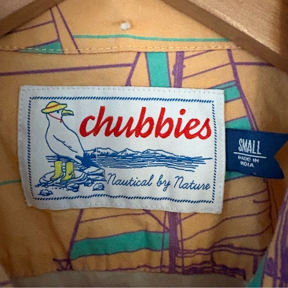 Chubbies Short Sleeve Button Down Shirt Nautical Sailboat - Picture 5 of 11